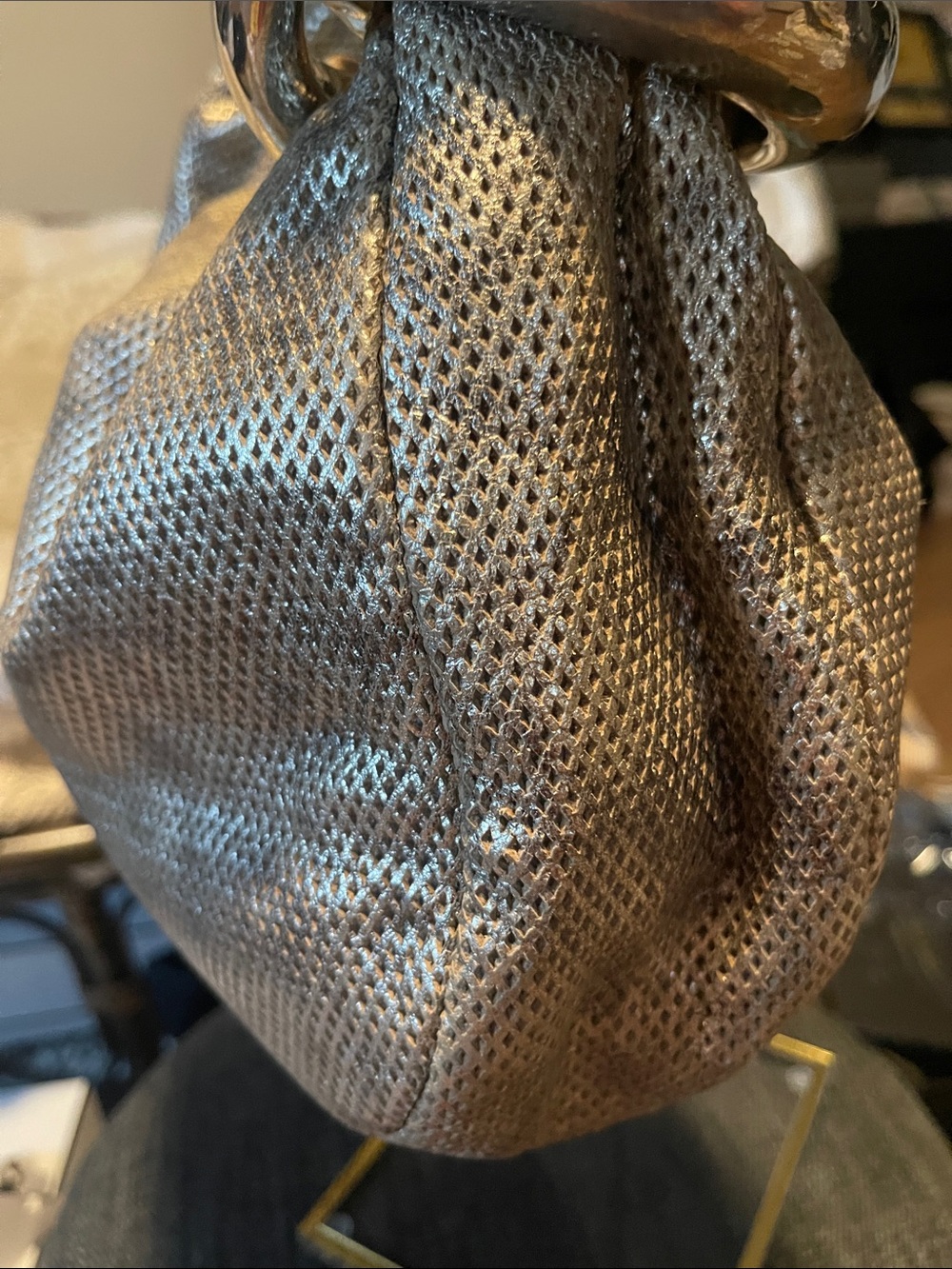 Jimmy Choo Metallic Gold Hobo Sky bag with bangle - Picture 4 of 14